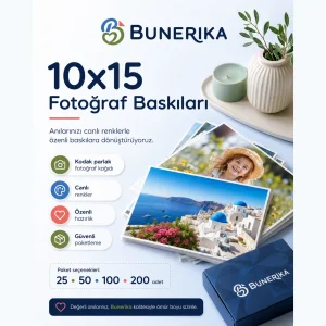 Bunerika 10x15 parlak fotoğraf baskısı paketleri