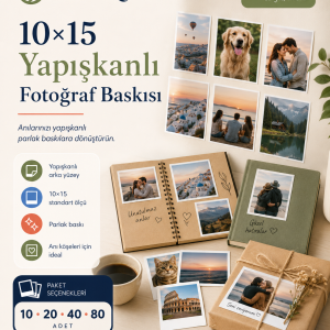 10×15 Yapışkanlı Parlak Fotoğraf Baskısı